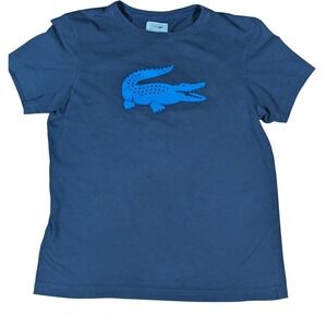 Lacoste Sport Men's Medium Short Sleeve Graphic T-Shirt Cotton Blue Crocodile